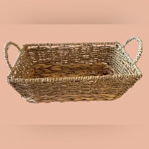 Rectangular Natural Woven Wicker Basket